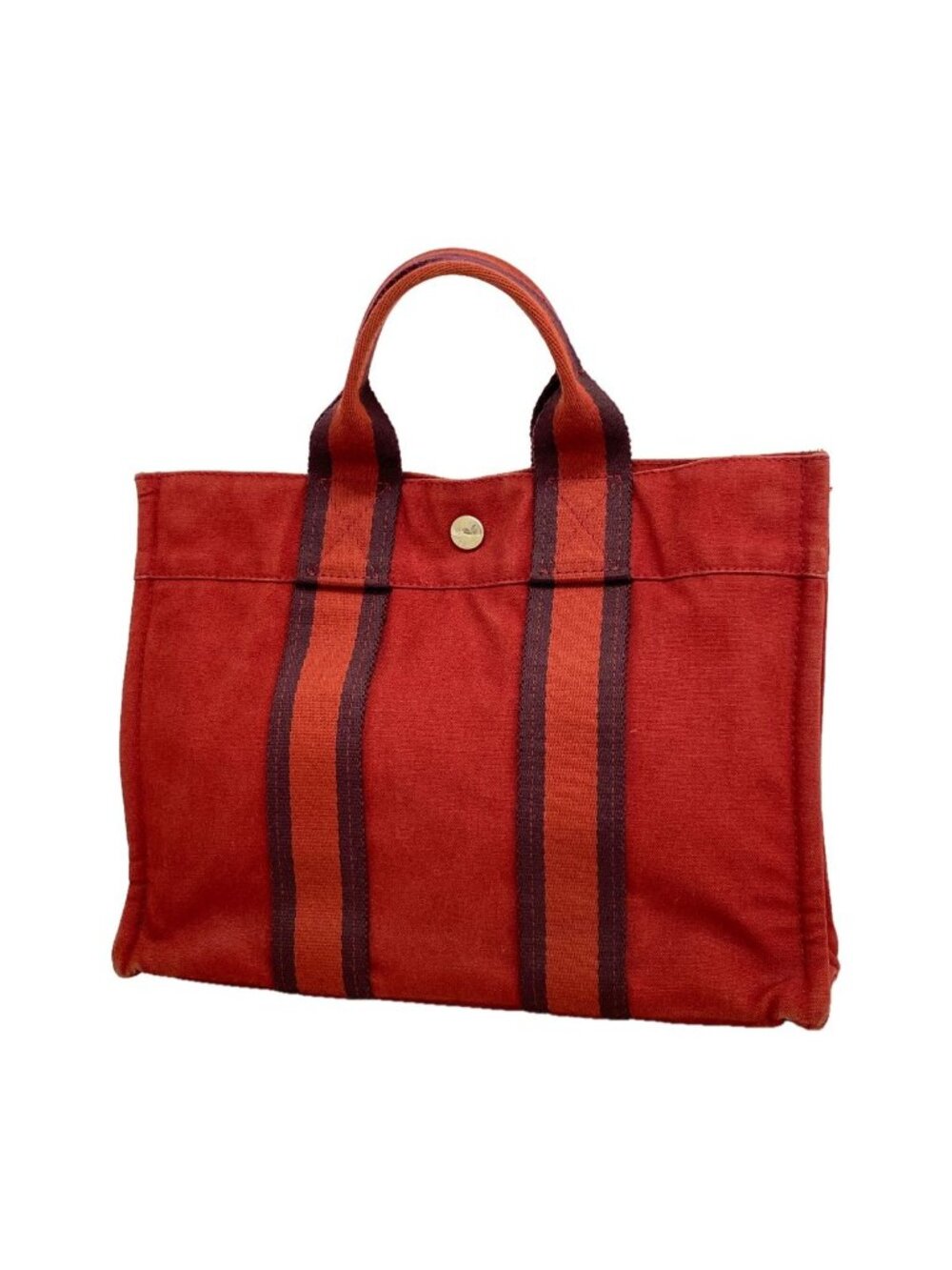 Hermes Handbag Fourre Tout PM Canvas Red Silver